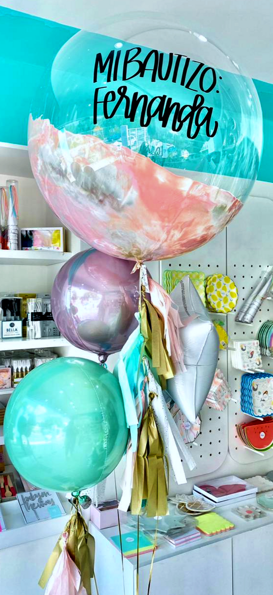 Bouquet Burbuja Gigante Pintada + Orbz + Star