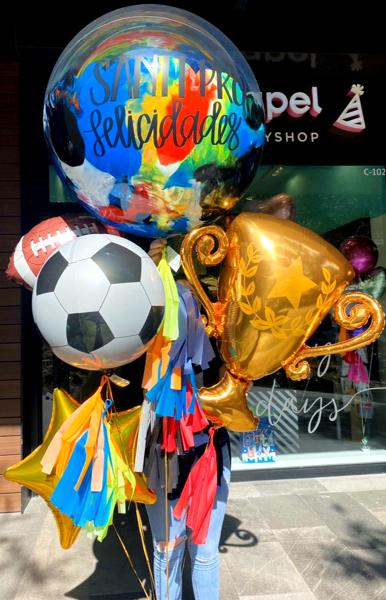 COMO HACER UNA DECORACIÓN CON GLOBOS PARA FÚTBOL / BALLOON DECORATION FOR  SOCCER 