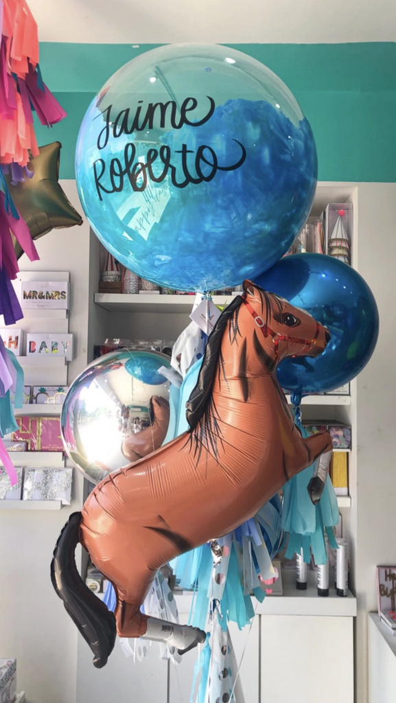 Bouquet Horse + Burbuja Gigante Pintada + Orbz
