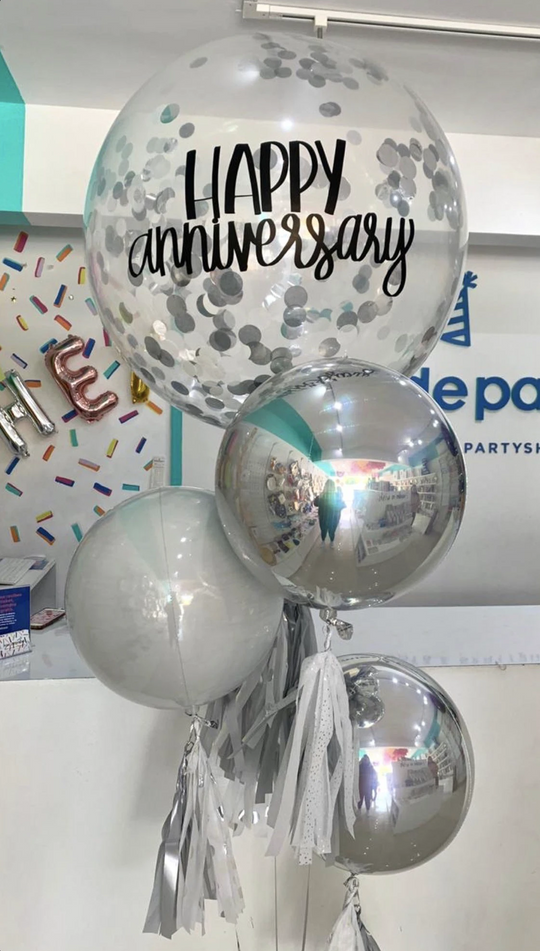 Bouquet Gigante látex confetti + Orbz