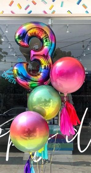 Bouquet Números gigantes + Ombré Orbz