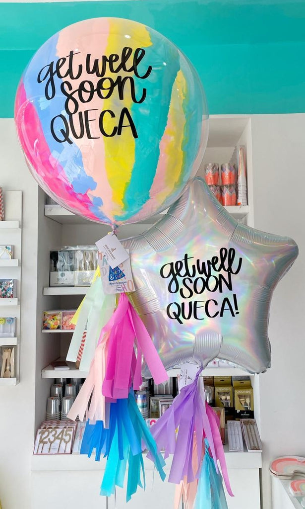 Bouquet Iridescent Giant Star + Burbuja Grande Pintada