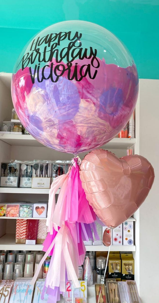 Bouquet Burbuja Gigante Pintada + Heart