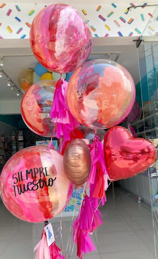 Bouquet Burbujas Grandes Pintadas + Corazones