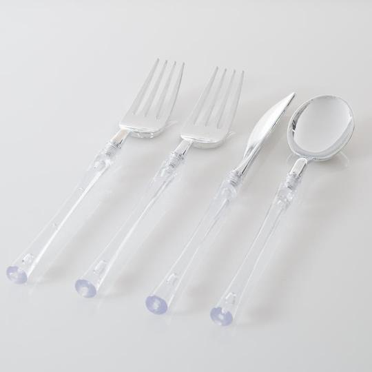 Neo Classic Clear and Silver Cutlery Pack 32 Pieces