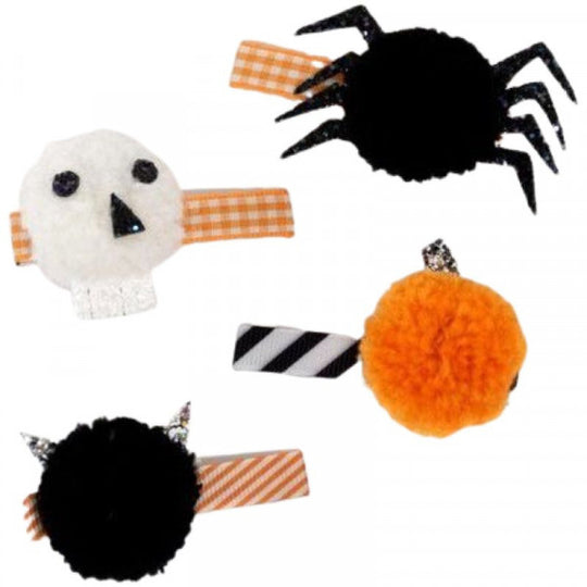 Halloween Pompom Hair Clips