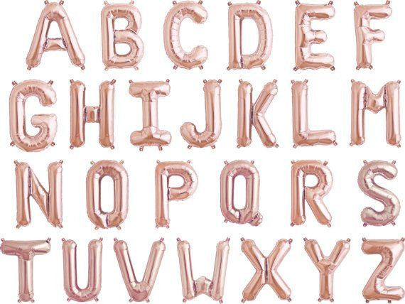 Rose gold 16" Letters and Numbers balloons