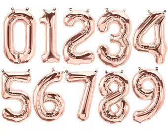 Rose gold 16" Letters and Numbers balloons