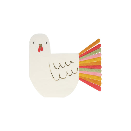 Thanksgiving Fringed Turkey Napkin